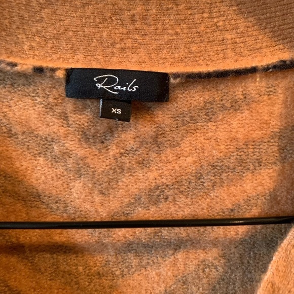 RAILS Eleanor Chestnut Tiger Stripe V-Neck Wool & Cashmere Sweater Size XS - Picture 3 of 6